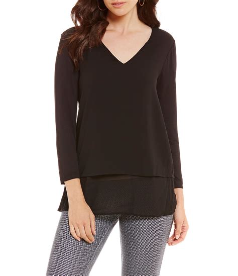 michael michael kors sherlene ruffle detail knit top black|Michael michael kors v neck ruffle top + FREE SHIPPING.